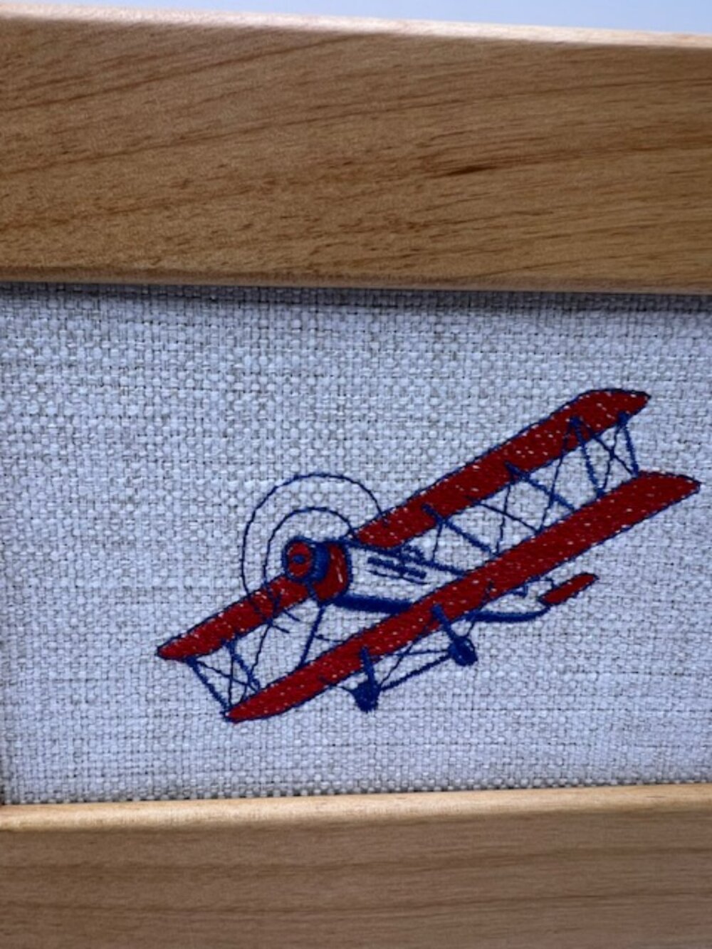 Homemade Airplane Framed 4X6 Embroidery Art - Picture 2 of 6